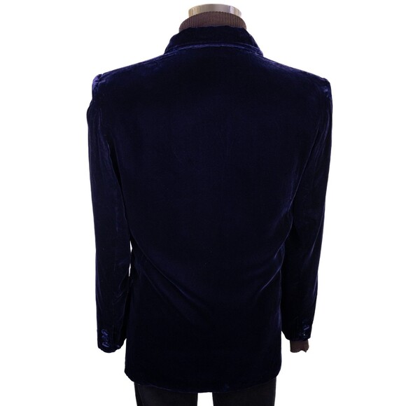 Shanghai Tang Men's Casual Shirt Jacket Coat Size 38 Blue Velvet Four Button EUC - Picture 9 of 14